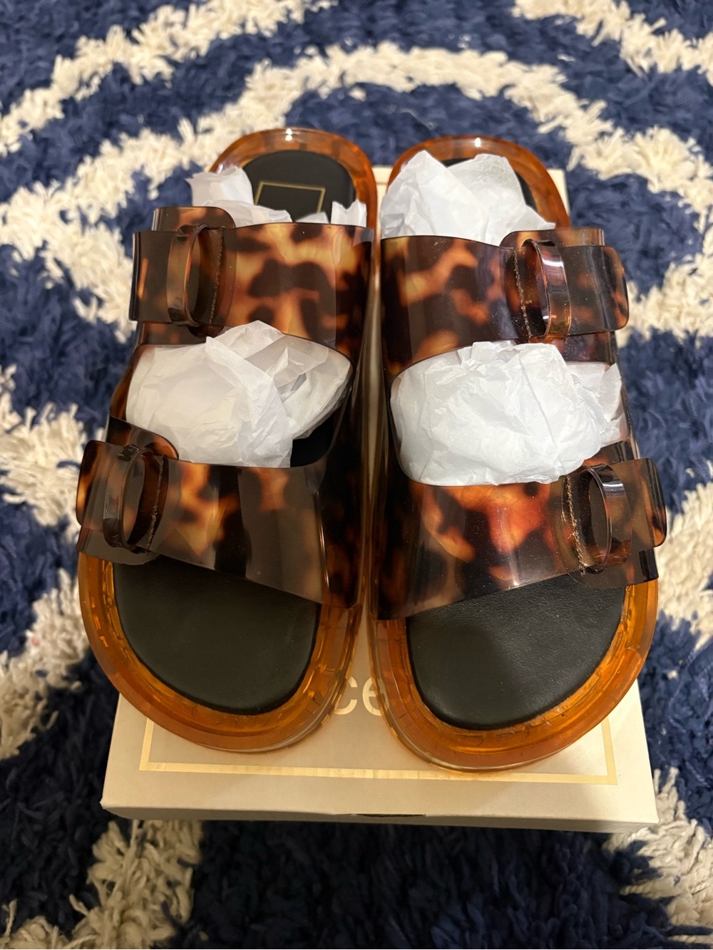 Dolce Vita Tortoiseshell Buckle Slide Sandals
